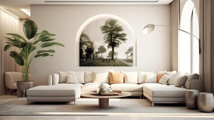 Elegant interior design of modern living room 