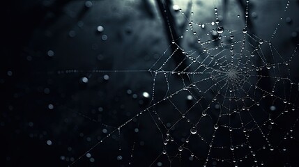Moonlit Spider Web in a Dark Corner AI Generated