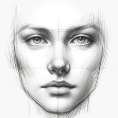 Obraz premium Face Sketch Black and White