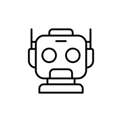 Robot head outline icons, minimalist vector illustration ,simple transparent graphic element .Isolated on white background