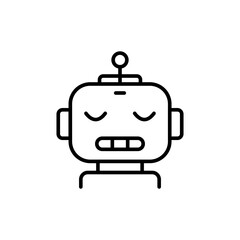 Robot head outline icons, minimalist vector illustration ,simple transparent graphic element .Isolated on white background