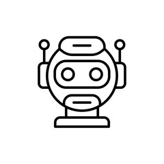 Robot head outline icons, minimalist vector illustration ,simple transparent graphic element .Isolated on white background