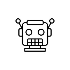 Robot head outline icons, minimalist vector illustration ,simple transparent graphic element .Isolated on white background