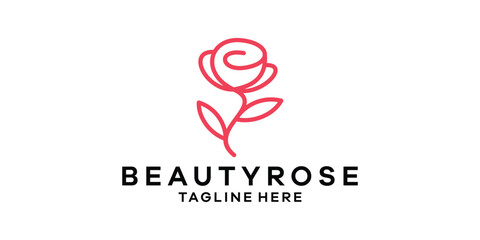 logo design rose, minimalist rose, logo design for beauty, care, salon.