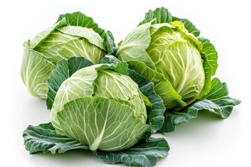 Fototapeta premium bunch of Cabbages fruits isolated on a white background