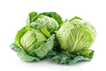 Fototapeta premium bunch of Cabbages fruits isolated on a white background