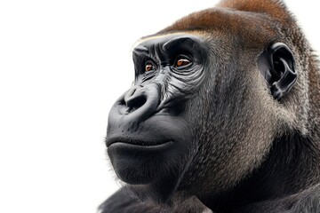 Obraz premium Close-up of a gorilla isolated on a white background