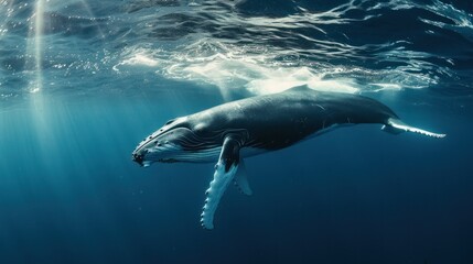 Humpback Whale under Ocean