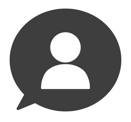 シンプルな黒色のユーザーアイコンと吹き出し