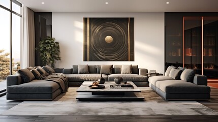 Modern luxury living room interior composition with luxury color palette 