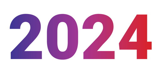 the number two thousand and twenty four with harmonious color gradations which refers to aesthetic and harmonious color combinations based on geometri
