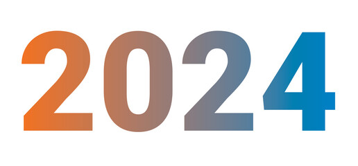 the number two thousand and twenty four with harmonious color gradations which refers to aesthetic and harmonious color combinations based on geometri
