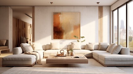 Modern luxury living room interior composition with luxury color palette 