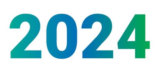 the number two thousand and twenty four with harmonious color gradations which refers to aesthetic and harmonious color combinations based on geometri
