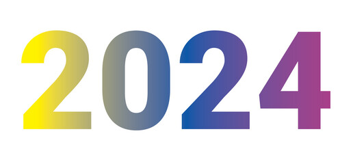 the number two thousand and twenty four with harmonious color gradations which refers to aesthetic and harmonious color combinations based on geometri
