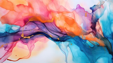 Vibrant Alcohol Ink Painting AI Generated
