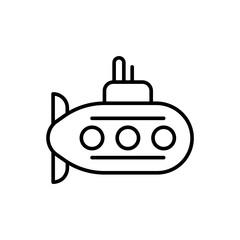 Submarine outline icons, minimalist vector illustration ,simple transparent graphic element .Isolated on white background