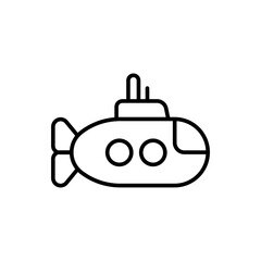 Submarine outline icons, minimalist vector illustration ,simple transparent graphic element .Isolated on white background