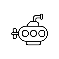 Submarine outline icons, minimalist vector illustration ,simple transparent graphic element .Isolated on white background