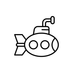 Submarine outline icons, minimalist vector illustration ,simple transparent graphic element .Isolated on white background