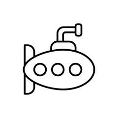 Submarine outline icons, minimalist vector illustration ,simple transparent graphic element .Isolated on white background