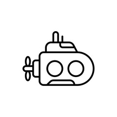 Submarine outline icons, minimalist vector illustration ,simple transparent graphic element .Isolated on white background