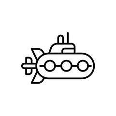 Submarine outline icons, minimalist vector illustration ,simple transparent graphic element .Isolated on white background