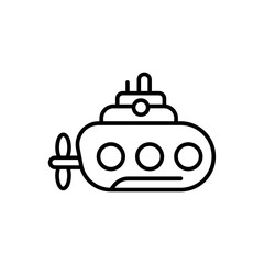 Submarine outline icons, minimalist vector illustration ,simple transparent graphic element .Isolated on white background