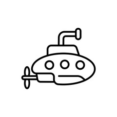 Submarine outline icons, minimalist vector illustration ,simple transparent graphic element .Isolated on white background