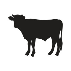 vector cow silhouette icon illustration isolated