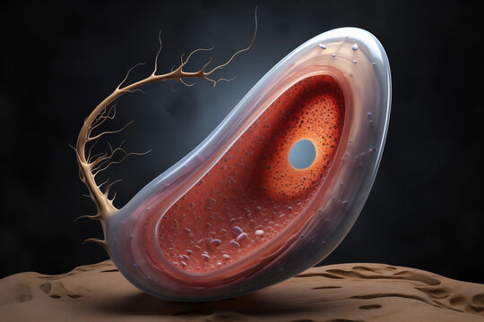 Abstract macro paramecium unicellular Eukaryote ciliate protozoa art