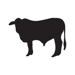 vector cow silhouette icon illustration isolated
