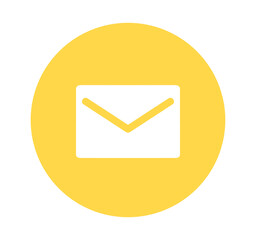 シンプルな黄色のメールアイコン - obrazy, fototapety, plakaty
