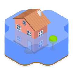 3D Isometric Flat Vector Illustration of Climate Change, Natural Disasters Set. Item 8