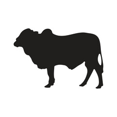 vector cow silhouette icon illustration isolated