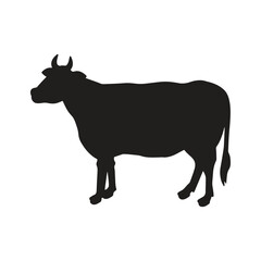 vector cow silhouette icon illustration isolated