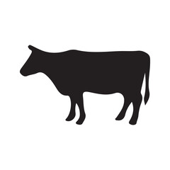 vector cow silhouette icon illustration isolated