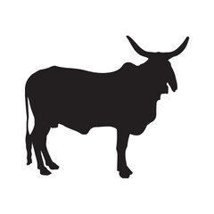 vector cow silhouette icon illustration isolated