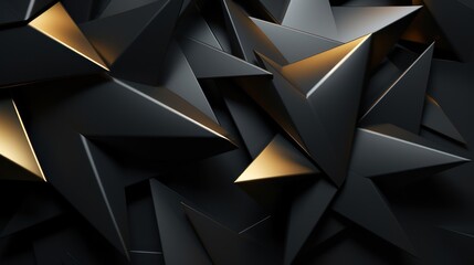 Minimalistic Black and Gold Star Shape Background AI Generated