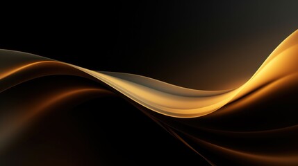 abstract golden wavy background with smooth lines. 3d render Generative AI