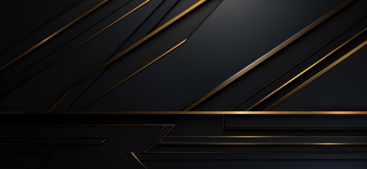 Obraz premium An image featuring a black and gold abstract background with intersecting lines and linear patterns.