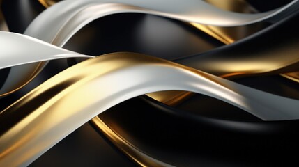 Abstract background. 3d rendering 3d illustration. Golden and black colors Generative AI