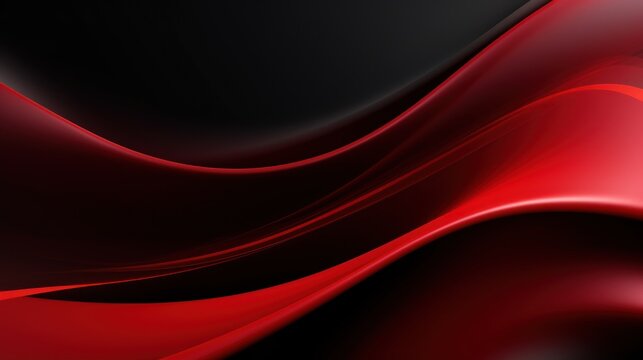 Abstract red wavy background. 3d rendering, 3d illustration. Generative AI © Alex