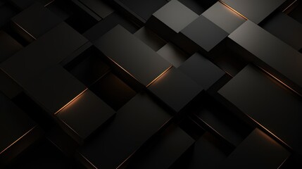 Abstract background of black cubes. 3d rendering, 3d illustration. Generative AI - obrazy, fototapety, plakaty