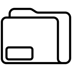 Folder icon, lined icon vector, black and white icon symbol.