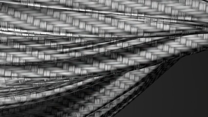 Black Wavy Carbon Material Curtain Dark Atmosphere Modern Artistic Elegant Modern 3D Rendering Abstract Background