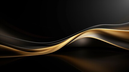 Abstract gold wavy background. 3d render, 3d illustration. Generative AI