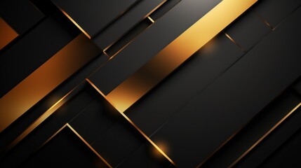 Abstract black background with golden lines and lights. design eps 10 Generative AI - obrazy, fototapety, plakaty
