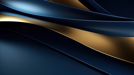 Blue and gold metallic background. 3d rendering, 3d illustration. Generative AI