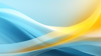 abstract background with smooth lines in yellow and blue colors, vector illustration Generative AI